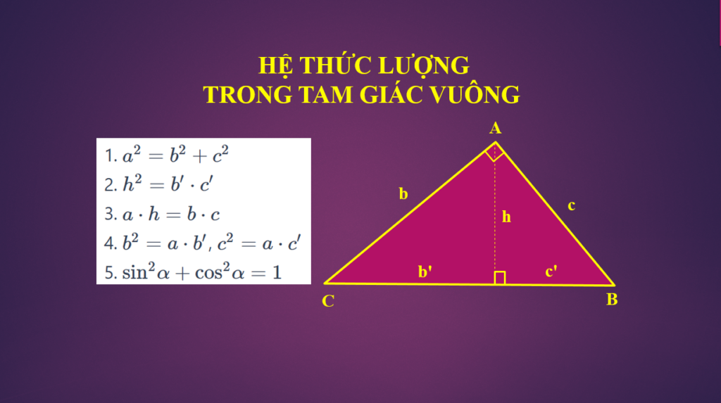 CÁC hệ thức lượng trong tam giác vuông